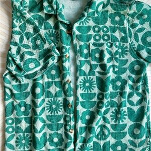 Cotton On Teal and White Textured Top